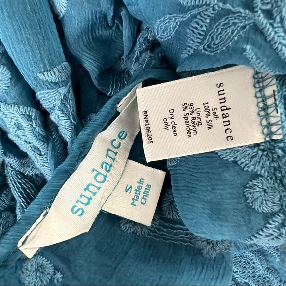 Sundance Seaspell Midi Dress Sheer Floral Lace Embroidered Silk Long Sleeve S - Picture 16 of 16